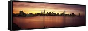 Sunset Skyline Chicago Il, USA-null-Framed Stretched Canvas