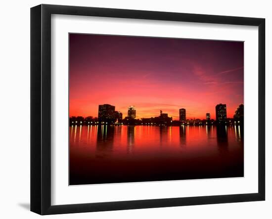 Sunset Skyline from Lake Eola, Orlando, Florida-Bill Bachmann-Framed Photographic Print