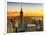 Sunset Skyscraper Landscape, Empire State Building and One World Trade Center, Manhattan, New York-Philippe Hugonnard-Framed Photographic Print