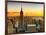 Sunset Skyscraper Landscape, Empire State Building and One World Trade Center, Manhattan, New York-Philippe Hugonnard-Framed Photographic Print