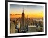 Sunset Skyscraper Landscape, Empire State Building and One World Trade Center, Manhattan, New York-Philippe Hugonnard-Framed Photographic Print