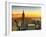 Sunset Skyscraper Landscape, Empire State Building and One World Trade Center, Manhattan, New York-Philippe Hugonnard-Framed Photographic Print