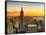Sunset Skyscraper Landscape, Empire State Building and One World Trade Center, Manhattan, New York-Philippe Hugonnard-Framed Stretched Canvas