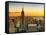 Sunset Skyscraper Landscape, Empire State Building and One World Trade Center, Manhattan, New York-Philippe Hugonnard-Framed Stretched Canvas