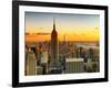 Sunset Skyscraper Landscape, Empire State Building and One World Trade Center, Manhattan, New York-Philippe Hugonnard-Framed Photographic Print