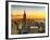 Sunset Skyscraper Landscape, Empire State Building and One World Trade Center, Manhattan, New York-Philippe Hugonnard-Framed Photographic Print