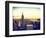 Sunset Skyscraper Landscape, Empire State Building and One World Trade Center, Manhattan, New York-Philippe Hugonnard-Framed Photographic Print