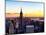 Sunset Skyscraper Landscape, Empire State Building and One World Trade Center, Manhattan, New York-Philippe Hugonnard-Mounted Art Print
