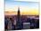 Sunset Skyscraper Landscape, Empire State Building and One World Trade Center, Manhattan, New York-Philippe Hugonnard-Mounted Art Print