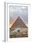 Sunset, Sphinx in Foreground and the Pyramid of Chephren, the Pyramids of Giza-Richard Maschmeyer-Framed Photographic Print