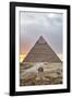 Sunset, Sphinx in Foreground and the Pyramid of Chephren, the Pyramids of Giza-Richard Maschmeyer-Framed Photographic Print