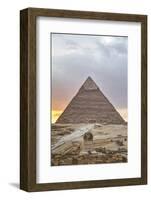 Sunset, Sphinx in Foreground and the Pyramid of Chephren, the Pyramids of Giza-Richard Maschmeyer-Framed Photographic Print