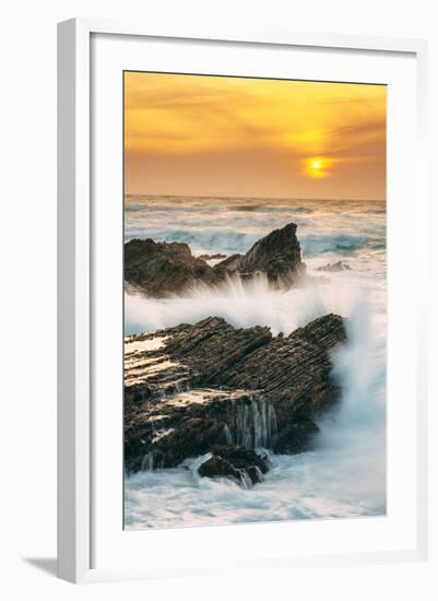 Sunset Splash at Montaña de Oro, California Coast-Vincent James-Framed Photographic Print