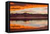 Sunset Spring Mountain Lake - Colorful Stormy Clouds Rolling over a Melting Ice Lake-Sean Xu-Framed Stretched Canvas