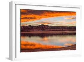 Sunset Spring Mountain Lake - Colorful Stormy Clouds Rolling over a Melting Ice Lake-Sean Xu-Framed Photographic Print