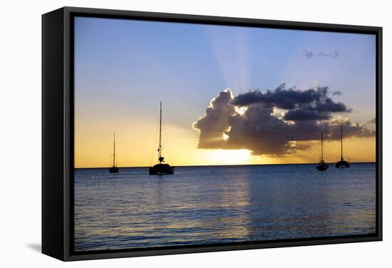 Sunset, St. Kitts and Nevis, Leeward Islands, West Indies, Caribbean, Central America-Robert Harding-Framed Stretched Canvas