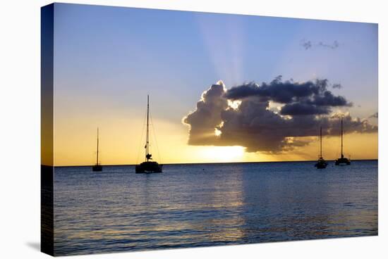 Sunset, St. Kitts and Nevis, Leeward Islands, West Indies, Caribbean, Central America-Robert Harding-Stretched Canvas