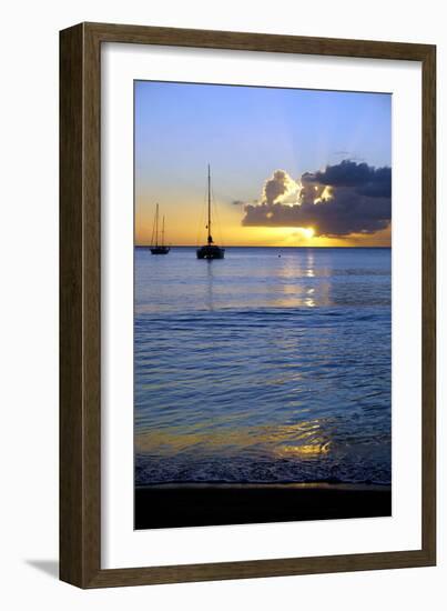 Sunset, St. Kitts and Nevis, Leeward Islands, West Indies, Caribbean, Central America-Robert Harding-Framed Photographic Print