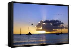 Sunset, St. Kitts and Nevis, Leeward Islands, West Indies, Caribbean, Central America-Robert Harding-Framed Stretched Canvas