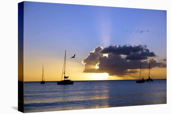 Sunset, St. Kitts and Nevis, Leeward Islands, West Indies, Caribbean, Central America-Robert Harding-Stretched Canvas