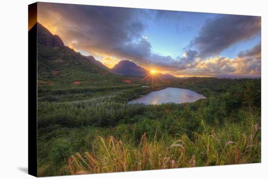 Sunset Star at Menehune Fishpond, Kauai Hawaii-Vincent James-Stretched Canvas