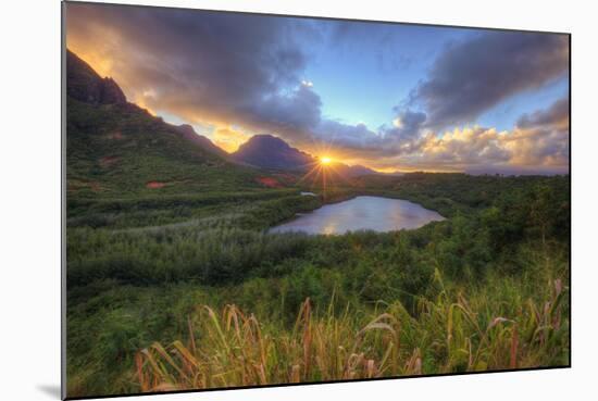 Sunset Star at Menehune Fishpond, Kauai Hawaii-Vincent James-Mounted Photographic Print