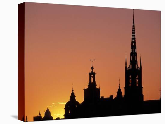 Sunset, Stockholm, Sweden-Russell Young-Stretched Canvas