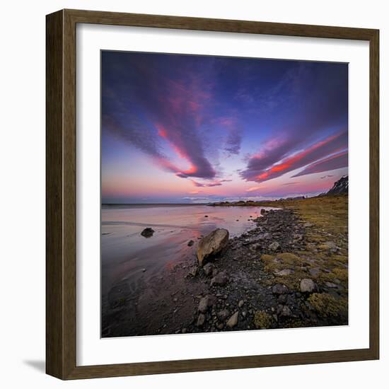 Sunset, Stokksnes, by Hofn and Hornafjordur, Iceland-Ragnar Th Sigurdsson-Framed Photographic Print