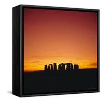 Sunset, Stonehenge, Wiltshire, England, UK, Europe-Roy Rainford-Framed Stretched Canvas