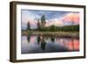 Sunset Stream Scene, Gibbon River, Yellowstone-Vincent James-Framed Premium Photographic Print