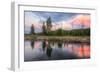 Sunset Stream Scene, Gibbon River, Yellowstone-Vincent James-Framed Premium Photographic Print