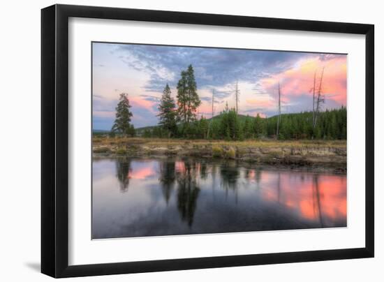 Sunset Stream Scene, Gibbon River, Yellowstone-Vincent James-Framed Photographic Print