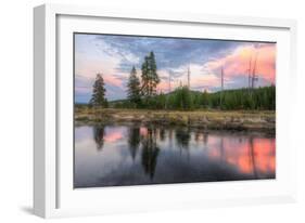 Sunset Stream Scene, Gibbon River, Yellowstone-Vincent James-Framed Photographic Print