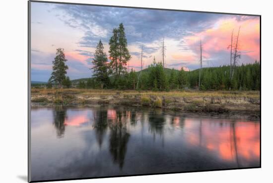 Sunset Stream Scene, Gibbon River, Yellowstone-Vincent James-Mounted Photographic Print