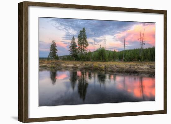 Sunset Stream Scene, Gibbon River, Yellowstone-Vincent James-Framed Photographic Print