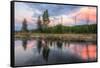 Sunset Stream Scene, Gibbon River, Yellowstone-Vincent James-Framed Stretched Canvas