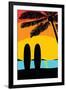 Sunset Surf Panel-Hugo Edwins-Framed Art Print