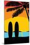 Sunset Surf Panel-Hugo Edwins-Mounted Art Print