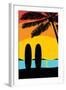 Sunset Surf Panel-Hugo Edwins-Framed Art Print