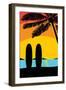 Sunset Surf Panel-Hugo Edwins-Framed Art Print