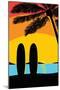 Sunset Surf Panel-Hugo Edwins-Mounted Art Print