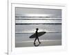 Sunset, Surfer Walking Along Beach, Kuta Beach, Bali, Indonesia-null-Framed Photographic Print