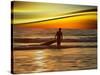 Sunset Surfer-Josh Adamski-Stretched Canvas