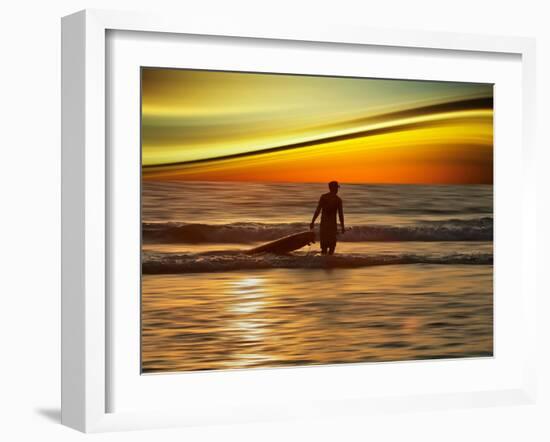 Sunset Surfer-Josh Adamski-Framed Photographic Print