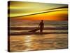 Sunset Surfer-Josh Adamski-Stretched Canvas