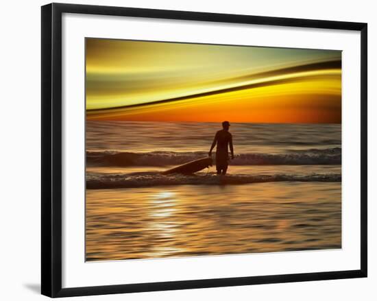 Sunset Surfer-Josh Adamski-Framed Photographic Print