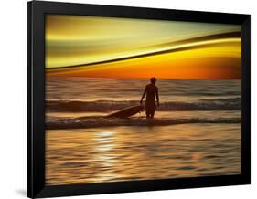 Sunset Surfer-Josh Adamski-Framed Photographic Print