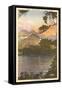 Sunset, Swiftcurrent Lake, Glacier Park, Montana-null-Framed Stretched Canvas