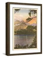 Sunset, Swiftcurrent Lake, Glacier Park, Montana-null-Framed Art Print