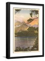 Sunset, Swiftcurrent Lake, Glacier Park, Montana-null-Framed Art Print